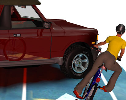 In Oregon, bicycle riders can hold a car driver responsible for liability to injury and bicycle damages even when there is no physical contact between bicycle, bike rider and car, but the drivers negligent or wreckless driving forced the bike rider to take evasive action which made them crash.