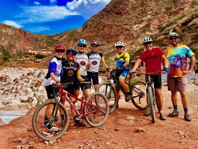Peru Casa Girasoles gravel camp Health Bridges International bicycle attorney cycling team riding at altitude gravel roads, quiet pavement and spectacular views.