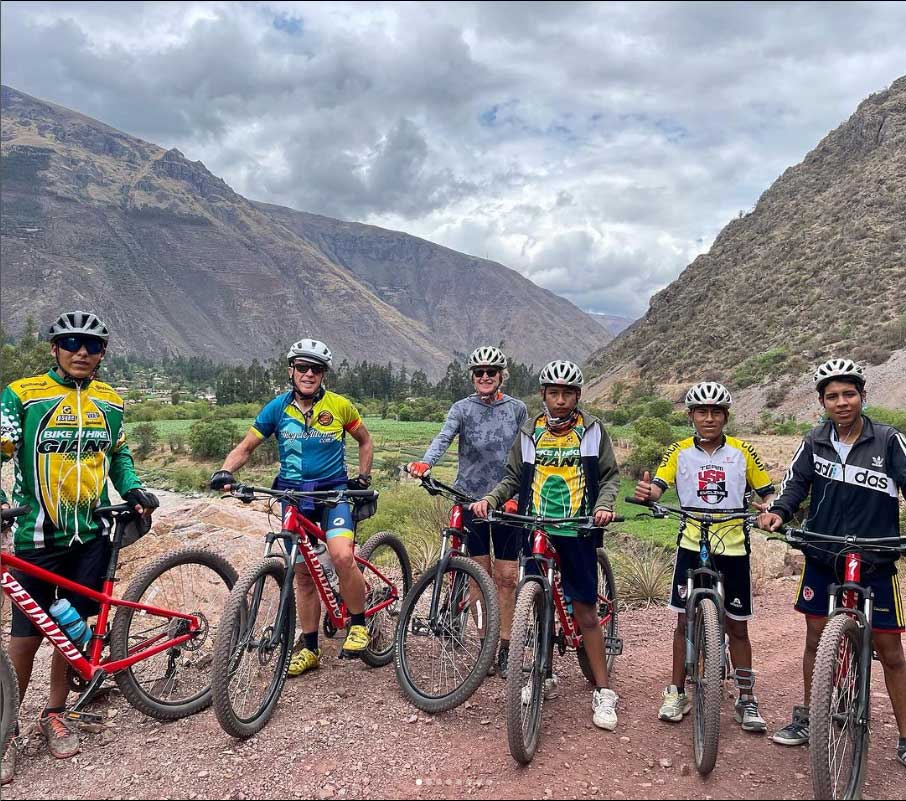 The bicycle attorney crew out with the Casa Girasoles bicycle team with Kevin Chudy behind the camera in a beautiful gravel road and valley.